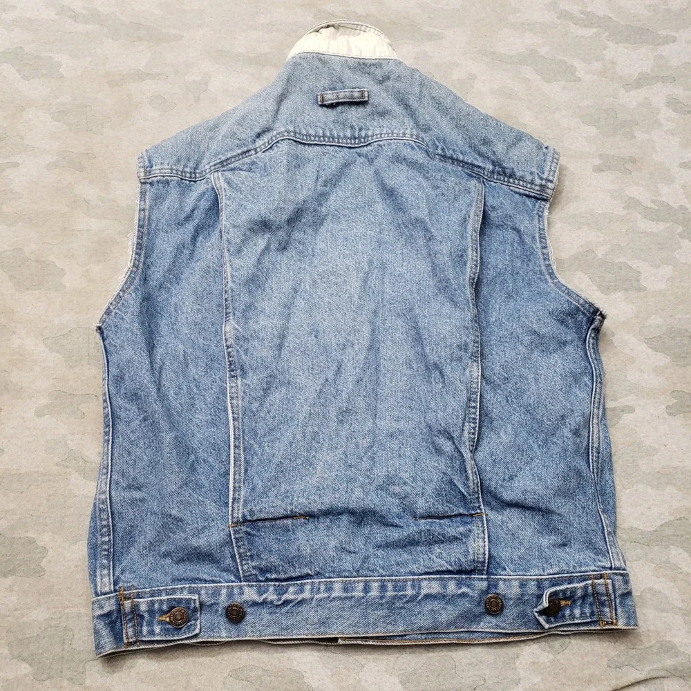 VTG Levi's Vest Mens Medium Blue Trucker Biker Denim Medium Wash 80s